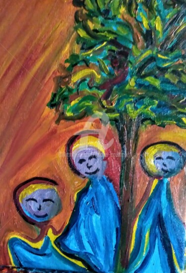 Painting titled "Les sourires" by Tomy, Original Artwork, Oil