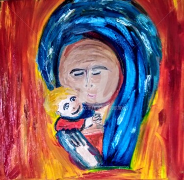 Peinture intitulée "La naissance" par Tomy, Œuvre d'art originale, Huile