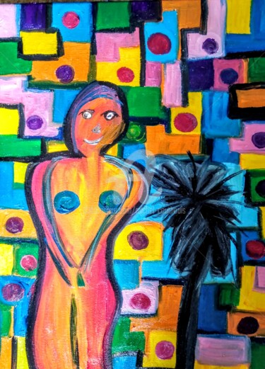 Malerei mit dem Titel "Le flirt" von Tomy, Original-Kunstwerk, Öl