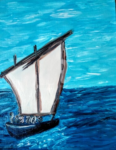 Painting titled "hissons les voiles" by Tomy, Original Artwork, Oil