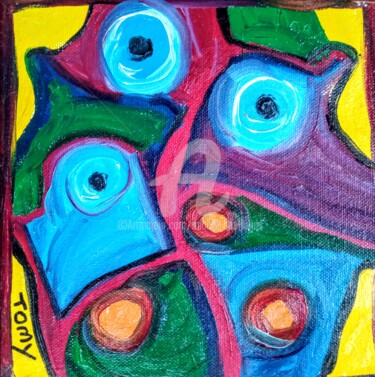 Painting titled "Le Cyclope" by Tomy, Original Artwork, Oil