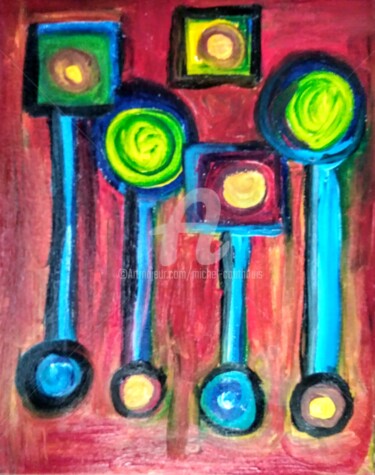 Peinture intitulée "Les balanciers" par Tomy, Œuvre d'art originale, Huile