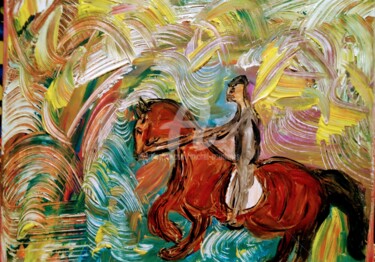 Malerei mit dem Titel "La chevauchée" von Tomy, Original-Kunstwerk, Airbrush