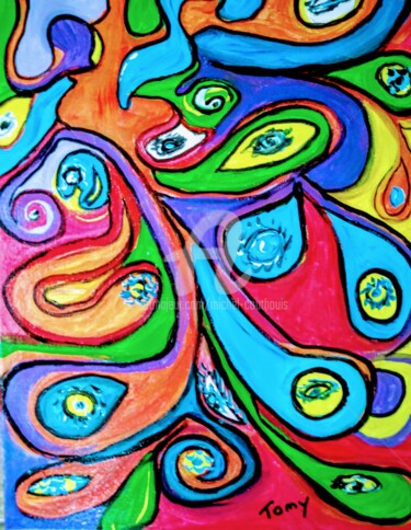 Painting titled "Les sensations" by Tomy, Original Artwork, Acrylic