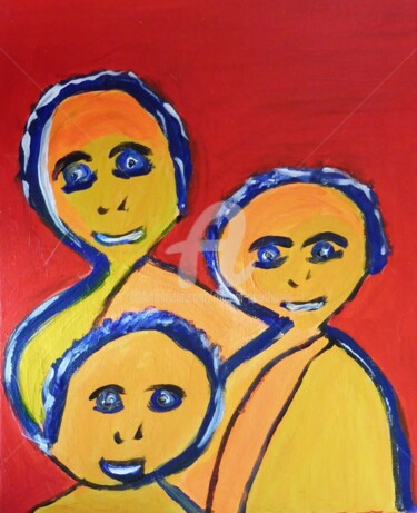Painting titled "Le Trio" by Tomy, Original Artwork, Oil