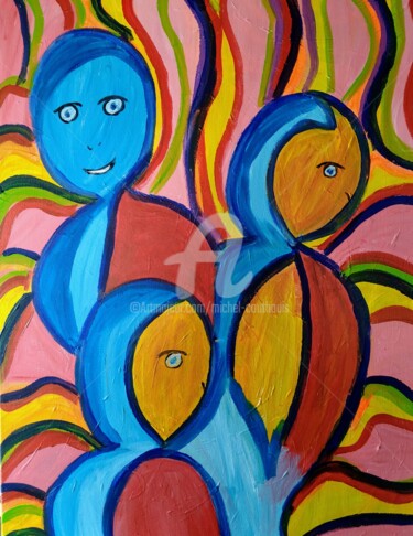 Malerei mit dem Titel "Fusion" von Tomy, Original-Kunstwerk, Acryl