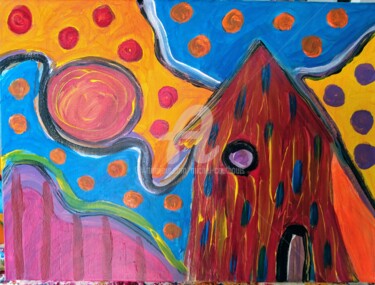 Painting titled "Le refuge" by Tomy, Original Artwork, Acrylic