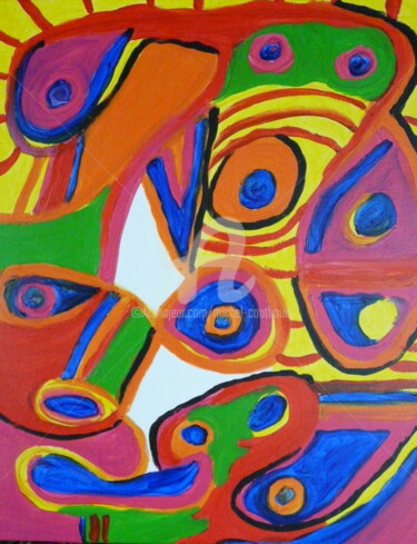 Painting titled "Décomposition" by Tomy, Original Artwork, Acrylic