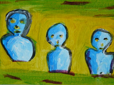 Peinture intitulée "les enfants lune" par Tomy, Œuvre d'art originale