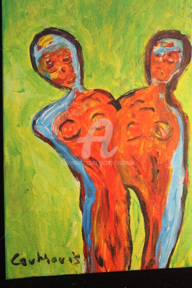 Painting titled "Les siamoises" by Tomy, Original Artwork