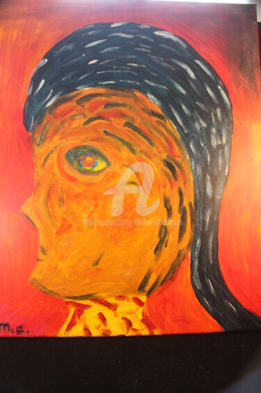 Painting titled "Le visage" by Tomy, Original Artwork