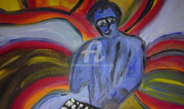 Peinture intitulée "Le  joueur d'échec" par Tomy, Œuvre d'art originale, Huile
