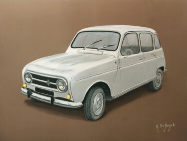 Pintura intitulada "Renault  4L" por Michel De Ruyck, Obras de arte originais, Pastel
