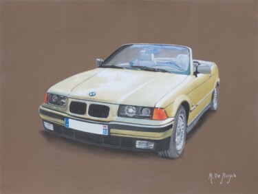 Painting titled "BMW 320 i" by Michel De Ruyck, Original Artwork, Pastel