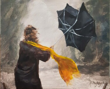 Peinture intitulée "Coup de vent" par Michel De Ruyck, Œuvre d'art originale, Acrylique