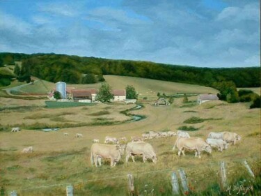 Painting titled "la vallée de la Mau…" by Michel De Ruyck, Original Artwork, Oil