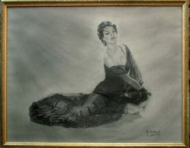 Painting titled "Ava Gardner" by Michel De Ruyck, Original Artwork