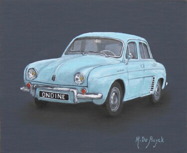 Painting titled "Voiture ancienne "O…" by Michel De Ruyck, Original Artwork, Oil