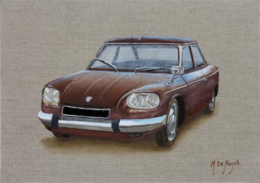 Painting titled "voiture-ancienne-Pe…" by Michel De Ruyck, Original Artwork, Oil