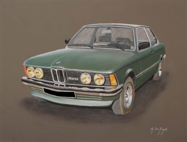 Painting titled "BMW 320" by Michel De Ruyck, Original Artwork, Pastel