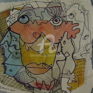 Ζωγραφική με τίτλο "Clé à molette" από Michel Delvingt, Αυθεντικά έργα τέχνης, Ακουαρέλα