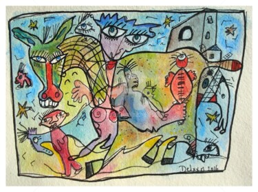 Painting titled "don-quijota-de-la-m…" by Michel Delvingt, Original Artwork