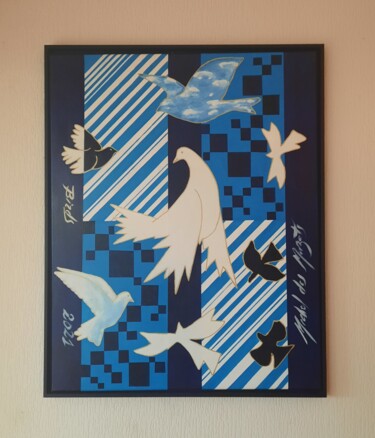 绘画 标题为“Birds” 由Michel Des Mazots, 原创艺术品, 丙烯 安装在木质担架架上
