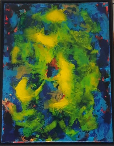 Painting titled "Abstraction R" by Michel Des Mazots, Original Artwork, Acrylic Mounted on Wood Stretcher frame