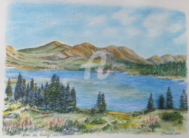 Peinture intitulée "Lac du Guéry" par Michel Desmas, Œuvre d'art originale, Aquarelle