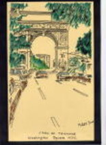 Drawing titled "Washington Square" by Michel Doret, Original Artwork