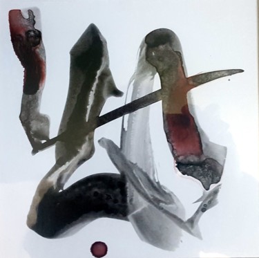Peinture intitulée "évaporescences01201…" par Michel Dufrene, Œuvre d'art originale, Encre Monté sur Carton
