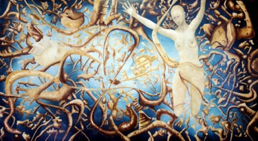 Painting titled "esprit et matière" by Michel Dufrene, Original Artwork, Oil