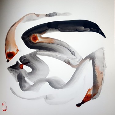 Peinture intitulée "un pélican" par Michel Dufrene, Œuvre d'art originale, Encre Monté sur Carton