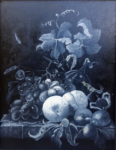 Painting titled "nature-morte" by Michel Dufrene, Original Artwork, Oil