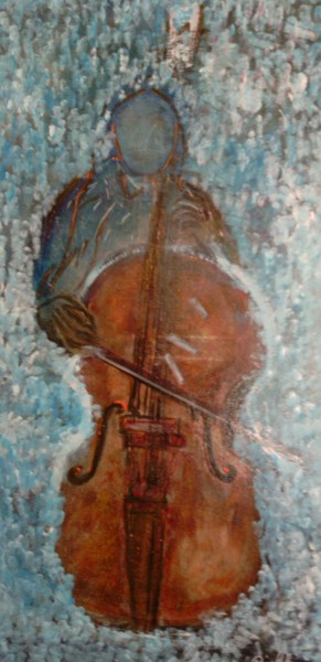 Painting titled "L'âme du violoncelle" by Rivafabre, Original Artwork, Acrylic