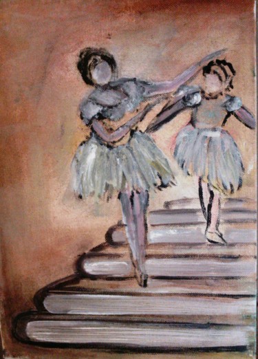 Painting titled "Le cours de danse" by Rivafabre, Original Artwork, Acrylic