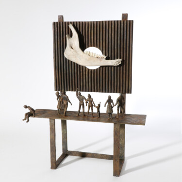 Скульптура под названием "MANDIBULE" - Michel Favre, Подлинное произведение искусства, Бронза