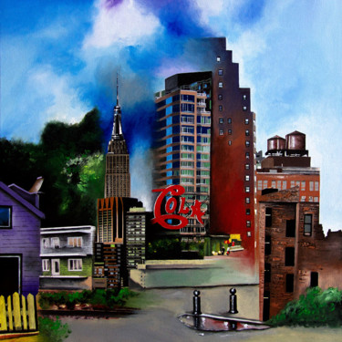 Peinture intitulée "The High Line" par Michel Fourcade, Œuvre d'art originale, Huile