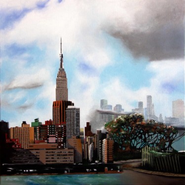 Peinture intitulée "Columbia Heights" par Michel Fourcade, Œuvre d'art originale, Huile
