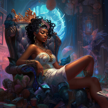 Digital Arts titled "Queen of Saba" by Michel Furnon, Original Artwork, Digital Painting