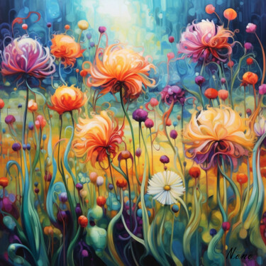 Digital Arts titled "Spring flowers 2" by Michel Furnon, Original Artwork, AI generated image