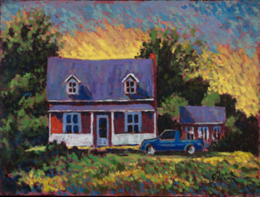 Painting titled "Chez les Joly" by Michel Gagnon, Original Artwork, Oil