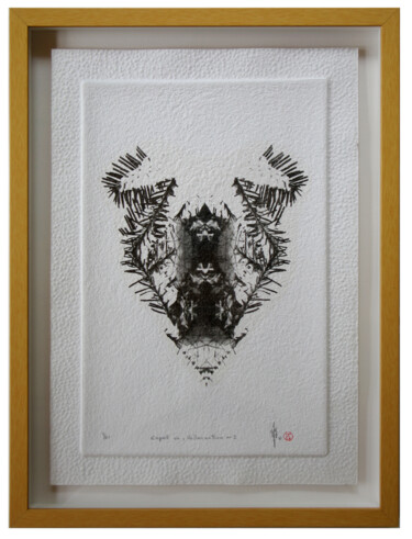 印花与版画 标题为“Esprit vu” 由Michel Gautier, 原创艺术品, 压纹 安装在纸板上