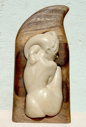 Skulptur mit dem Titel "ÈVE S'ÉVÉILLANT" von Michel Gautier, Original-Kunstwerk
