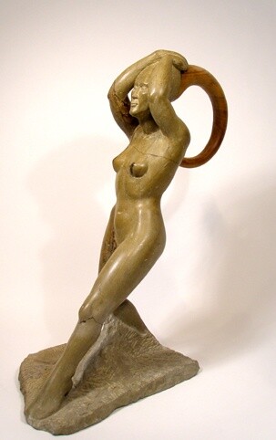 Sculptuur getiteld "L'ENVOL" door Michel Gautier, Origineel Kunstwerk, Steen