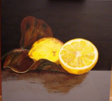 Painting titled "citrons" by Michel Goidin, Original Artwork