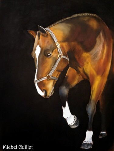 Tekening getiteld "Comanche ..." door Michel Guillet, Origineel Kunstwerk, Pastel