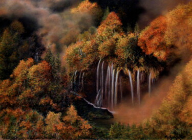 Dibujo titulada "Pastel d'Automne -…" por Michel Guillet, Obra de arte original, Pastel