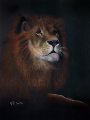 Drawing titled "The king" by Michel Guillet, Original Artwork, Pastel