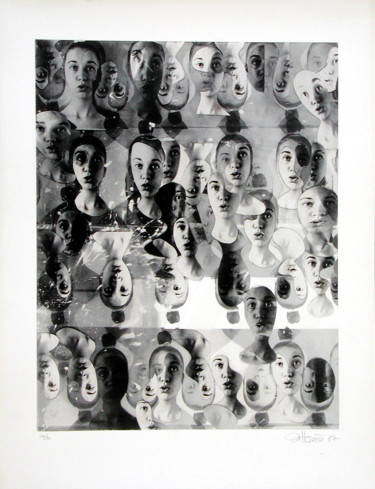 Отпечатки и Гравюры под названием "Portrait N°2" - Hosszu, Подлинное произведение искусства, Шелкография
